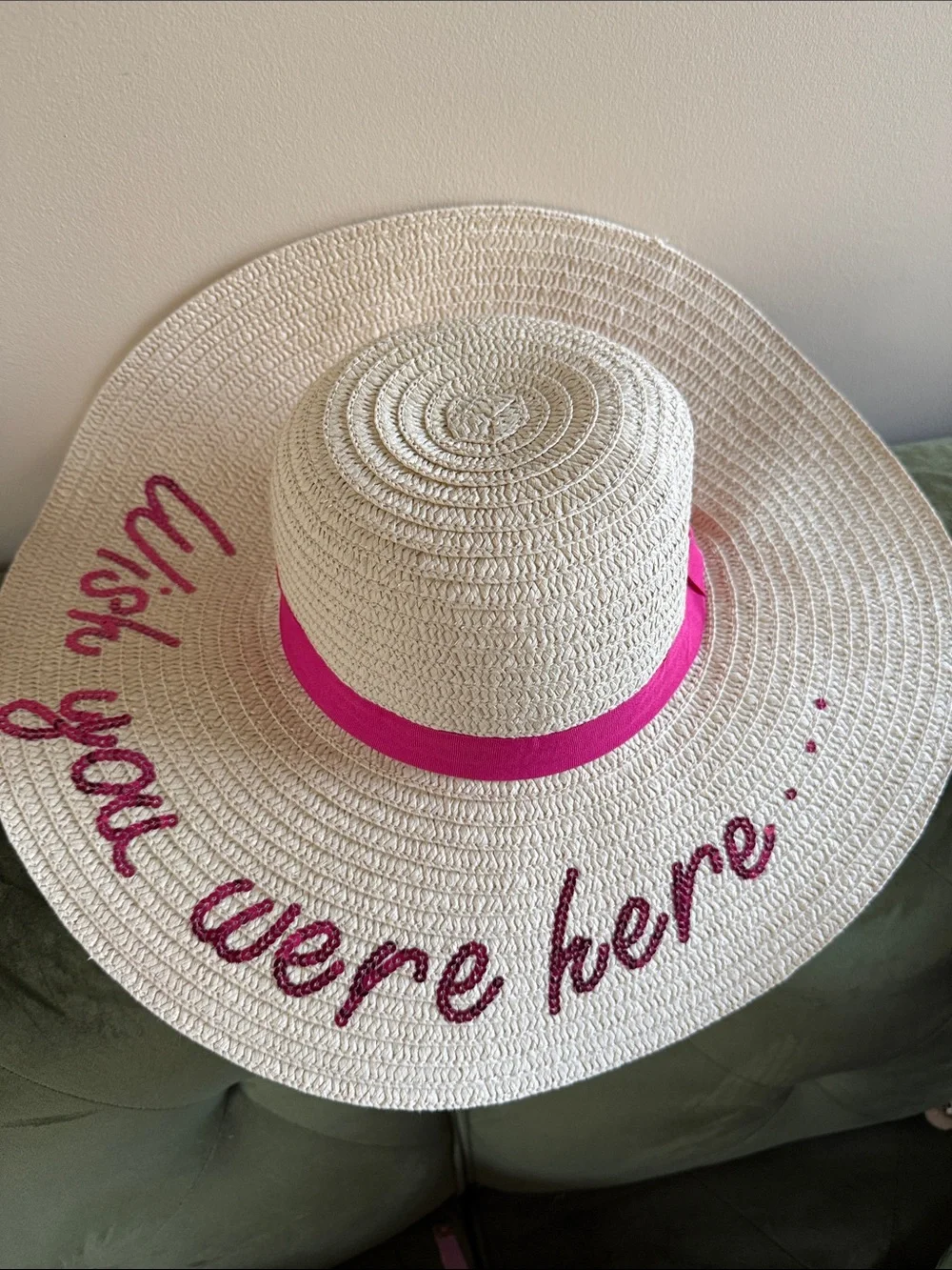 Wish You Were Here Wide Brim Beach Hat